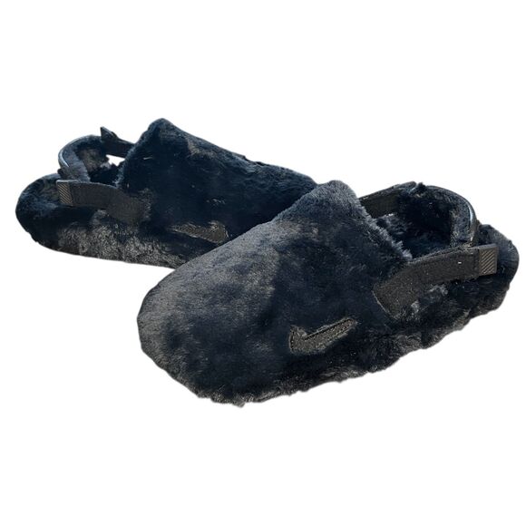 Nike Calm Mule SE Women's size 9 Black Faux Fur Mules FZ3119-001 - Picture 1 of 5